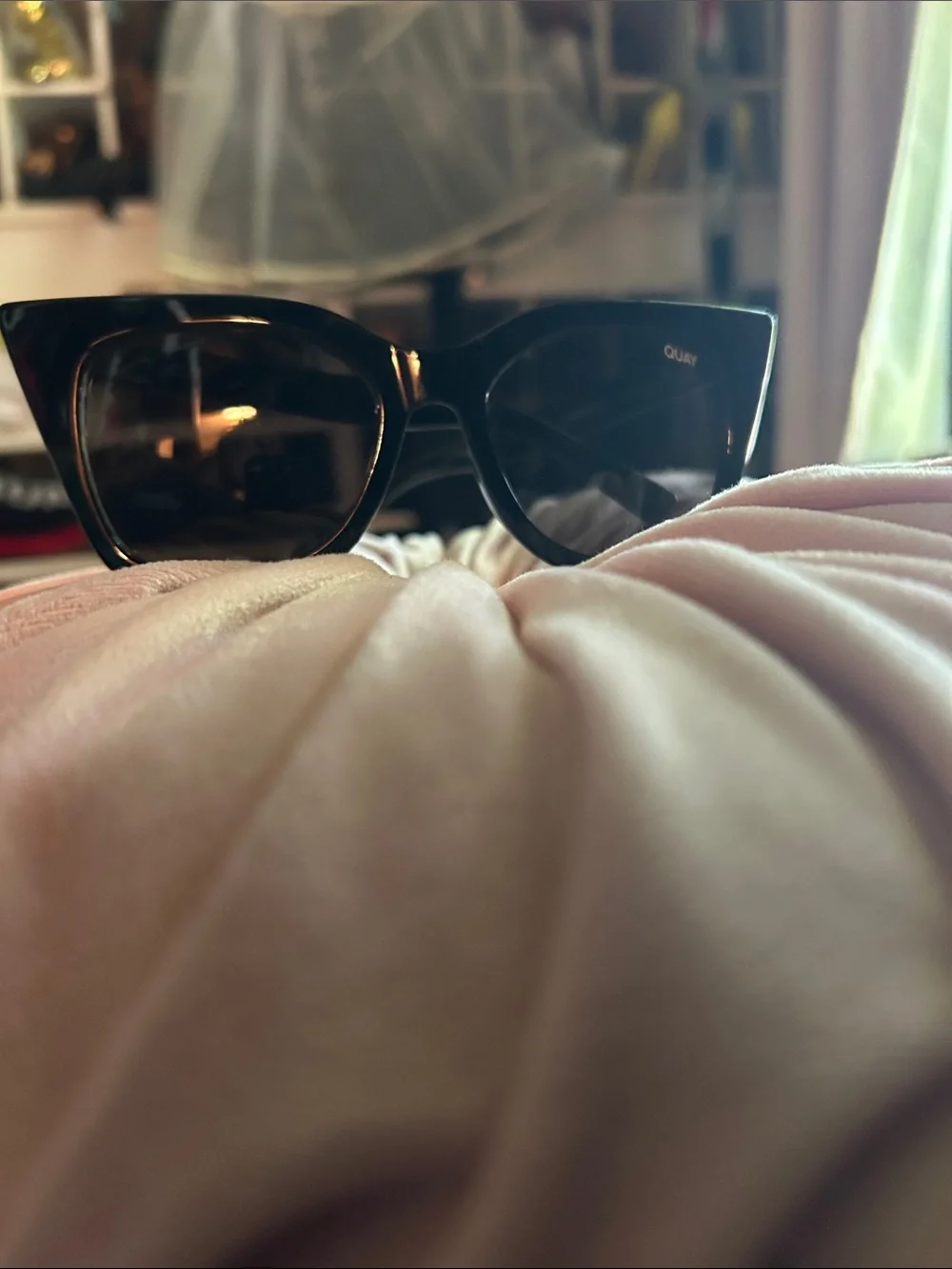 Quay Australia Harper Black Cat-Eye Sunglasses
